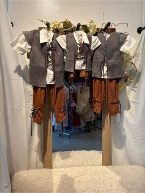 Kids Rustic Pirate Costume Set in Brown and Gray